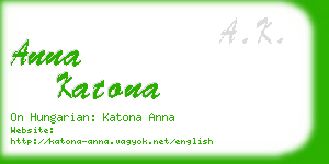 anna katona business card